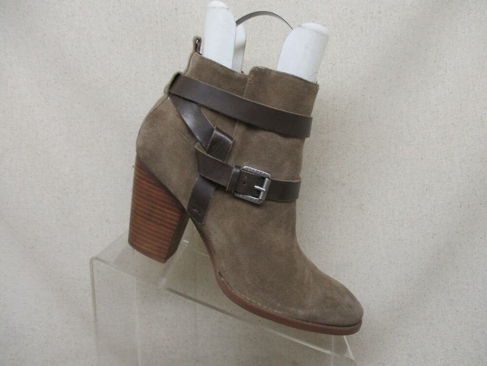 IVANKA TRUMP Womens Size 9.5 M Brown Suede Side Zip Buckle Ankle Boots Booties